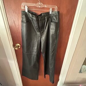 Kut from the Kloth Black Leather Flare Jeans
